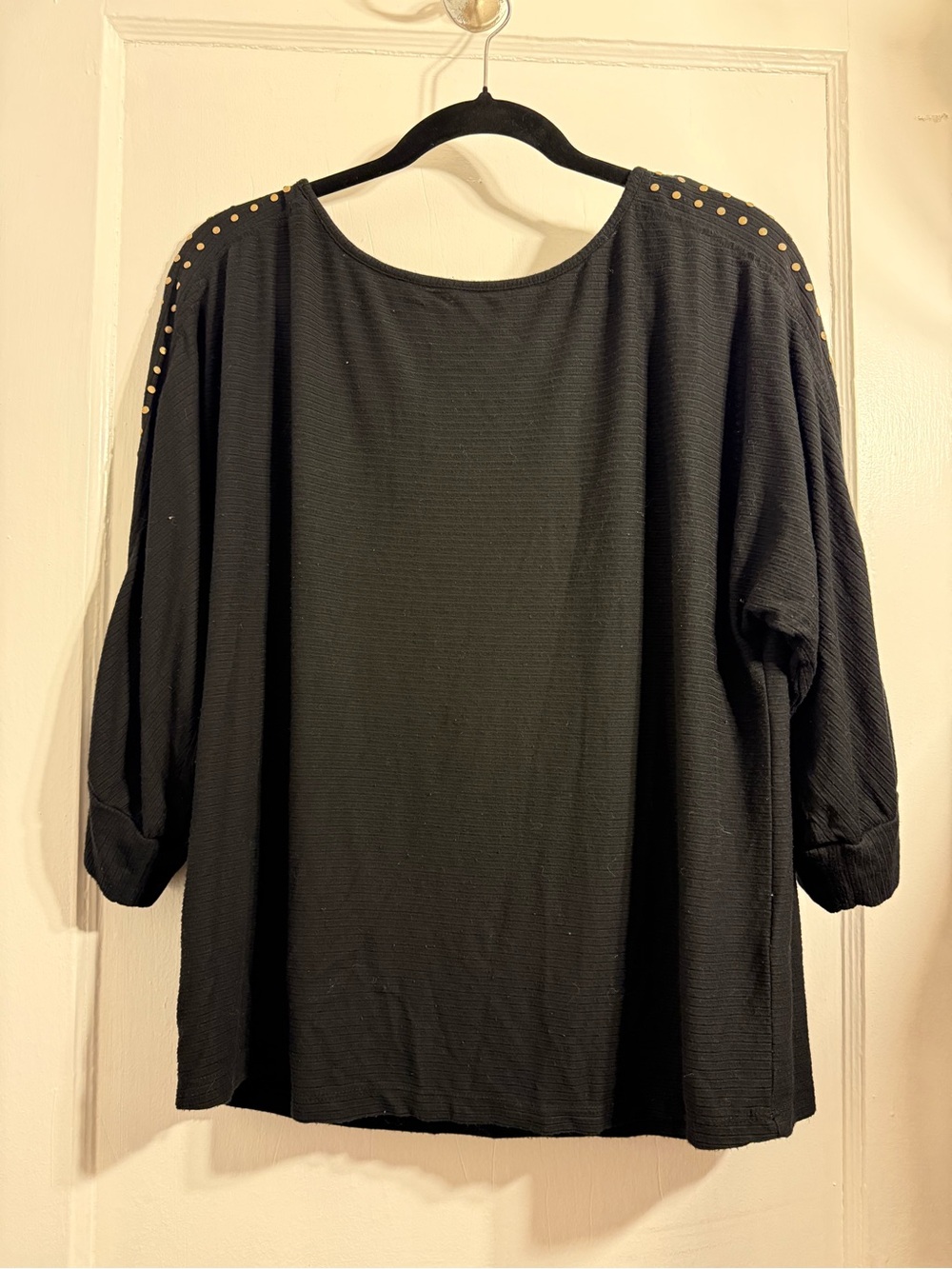 Black Stud-Accent Women's Tunic Top